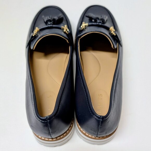 Talbots Laura Tassel Soft Nappa Loafers in Navy Blue & White - Picture 9 of 16